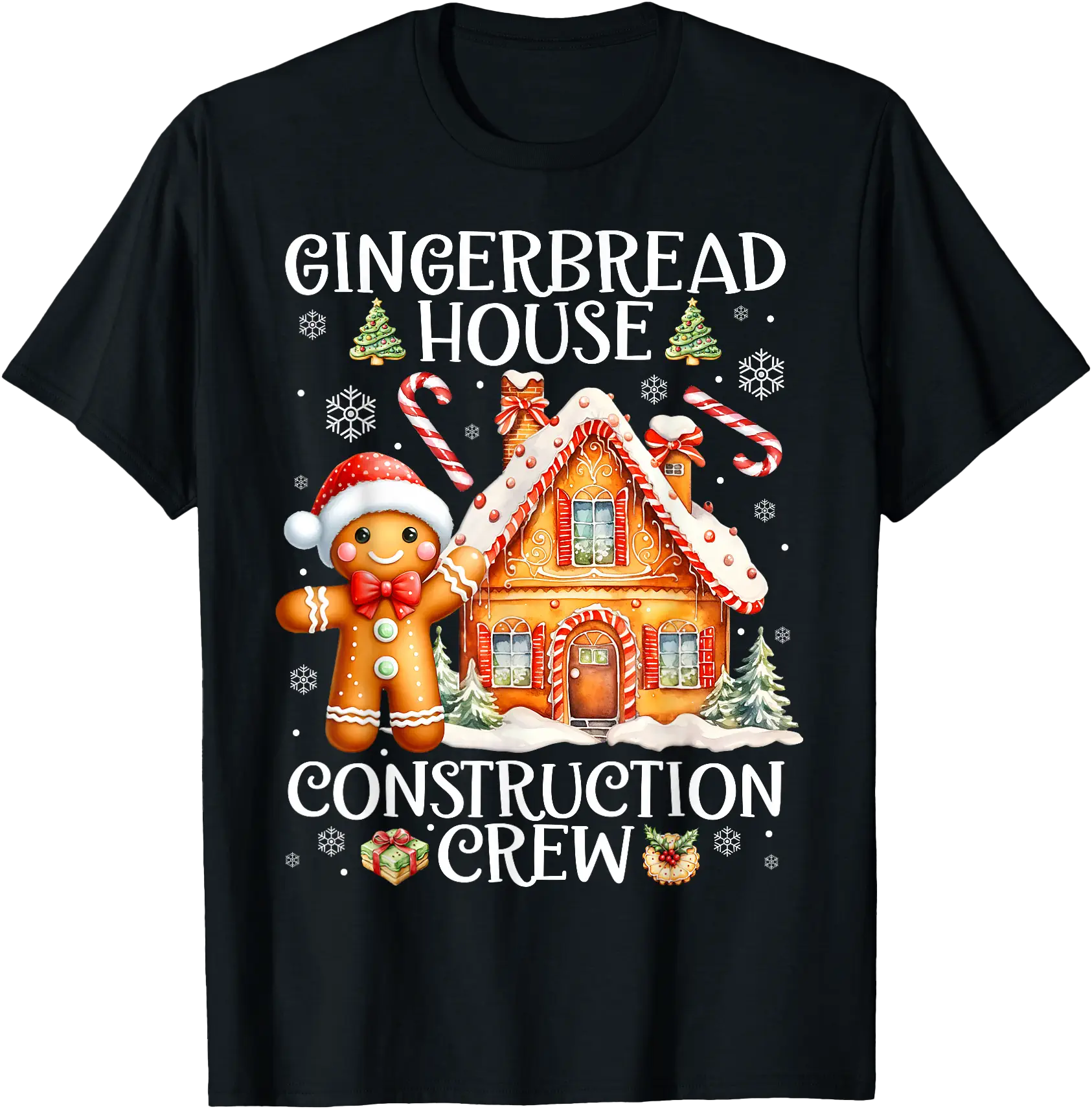 Gingerbread Crew Baking Gingerbread He Construction Crew Krismast T-Shirt - Walmart.com