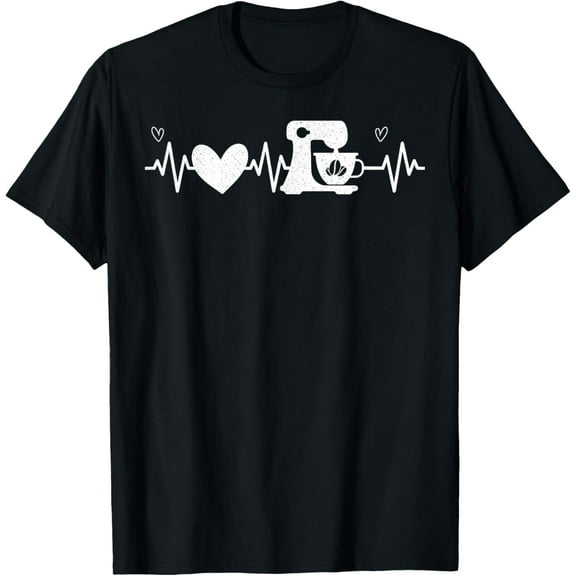 Baking Heartbeat Funny Pastry Baker Christmas Matching T-Shirt