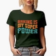 thumbnail image 1 of Baking Is My Super Power, Cooking Enthusiast, Pastry Chef & Baker Themed, Groovy Retro Wavy Text Merch Gift, Military Green T-Shirt, Medium, 1 of 5