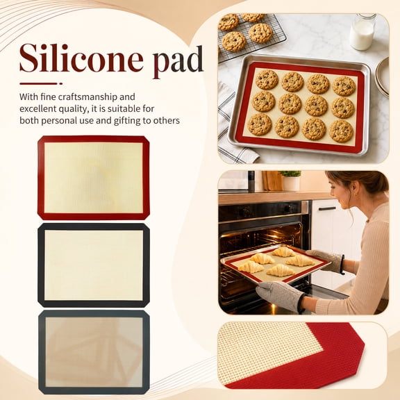 Baking Mat, Silicone Baking Mat, Silicone Baking Sheets for Non-Stick Cooking, Silicone Heat Resistant Mat for Home Oven Use, Black Edged Non-Slip Pastry Mat, -Grade Reusable Oven