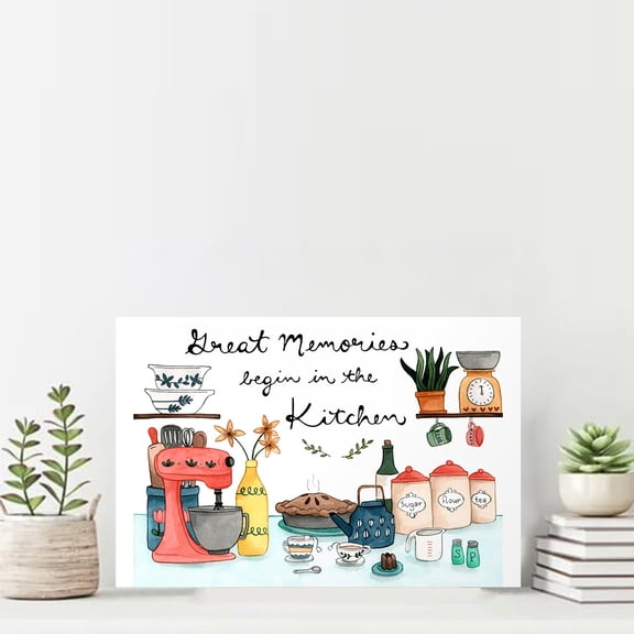 Baking Memorier Begin In The Kitchen Wall Art Poster 11 x 17 Inch Poster