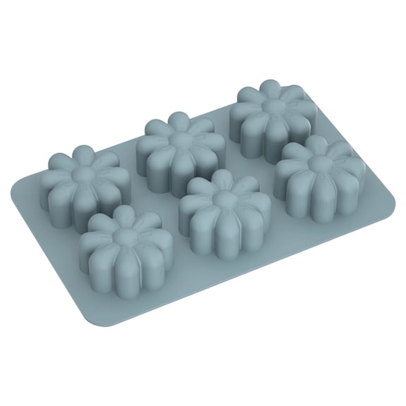 Baking Mold Blue 6 Cavity Daisy Shaped Silicone for Home Kitchen Baking Crafts