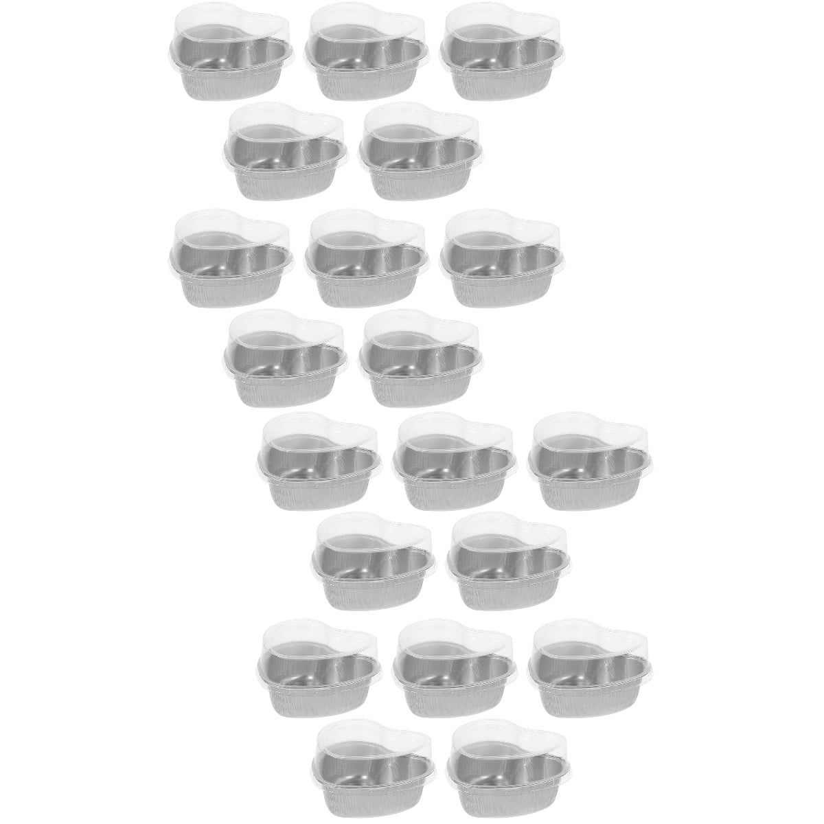 Baking Molds Heart Cupcake Muffin 20 Pcs Roasting Pan Molde Para Flan Dish with Lid Aluminum Foil Heart-Shaped Box