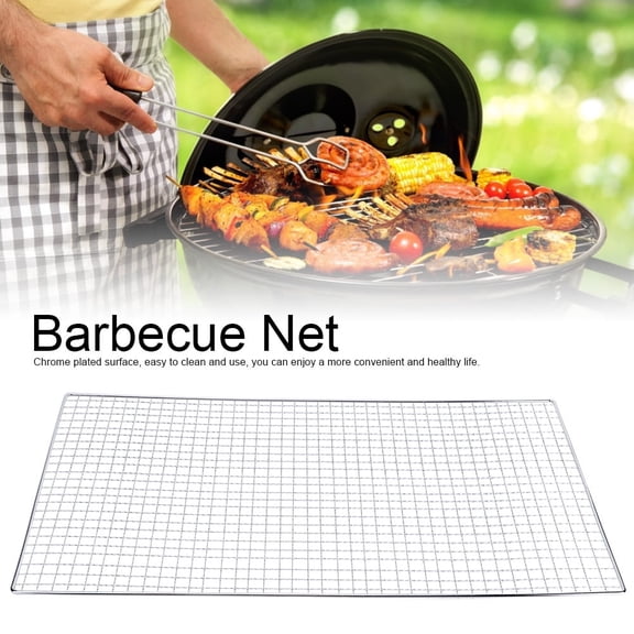 Baking Net, Cooling Rack BBQ Grill Net Baking Mesh Mat Barbecue Grill Net Stainless Steel Cross Wire, 19.7x11.8in for Ourdoor Picnic Cook Party Use on Gas, Charcoal, Electric Barbecue