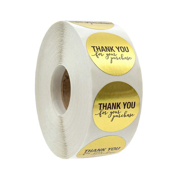 CIMAXIC Golden Round T You Sticker for DIY Baking Packing with Strong Adhesive
