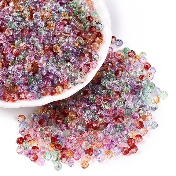 Baking Paint Electroplate Transparent Glass Seed Beads Rondelle Mixed color 4~4.5x3.5mm Hole: 1.2~1.6mm about 4500pcs/pound