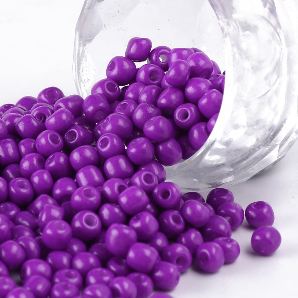 Baking Paint Glass Seed Beads Medium Orchid 6/0 4~5x3~4mm Hole: 1~2mm about 500pcs/50g 50g/bag 18bags/2pounds