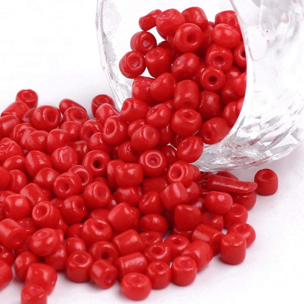 Baking Paint Glass Seed Beads Red 6/0 4~5x3~4mm Hole: 1~2mm about 500pcs/50g 50g/bag 18bags/2pounds
