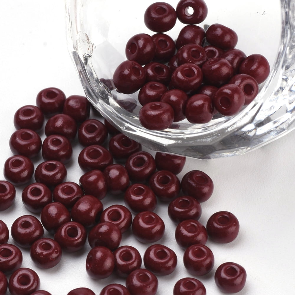 Baking Paint Glass Seed Beads Round Brown 4~4.5x3mm Hole: 1~1.2mm about 4500pcs/bag about 450g/bag