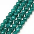 thumbnail image 1 of Baking Painted Crackle Glass Bead Strands Round Teal 8mm Hole: 1.3~1.6mm about 100pcs/strand 31.4 inch, 1 of 3