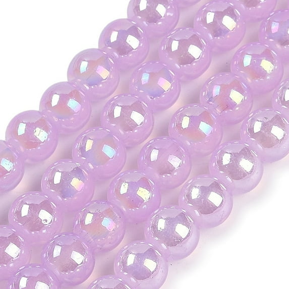 Baking Painted Electroplate Glass Beads Strands AB color Plated Round Plum 8.5mm Hole: 1.5mm about 95pcs/strand 29.53''(75cm)