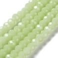 thumbnail image 1 of Baking Painted Imitation Jade Glass Bead Strands Faceted Rondelle Pale Green 6x5mm Hole: 1.2mm 80-85pcs/strand 38-40cm, 1 of 5