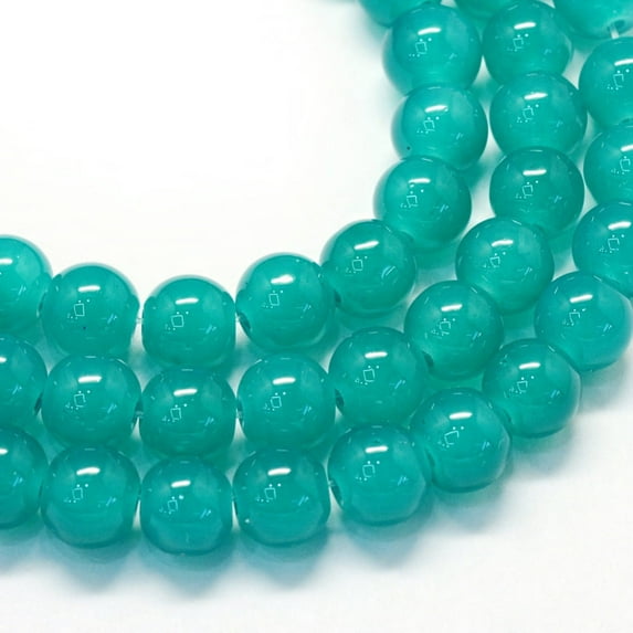 Baking Painted Imitation Jade Glass Round Bead Strands Dark Cyan 8.5~9mm Hole: 1.5mm about 105pcs/strand 31.8 inch