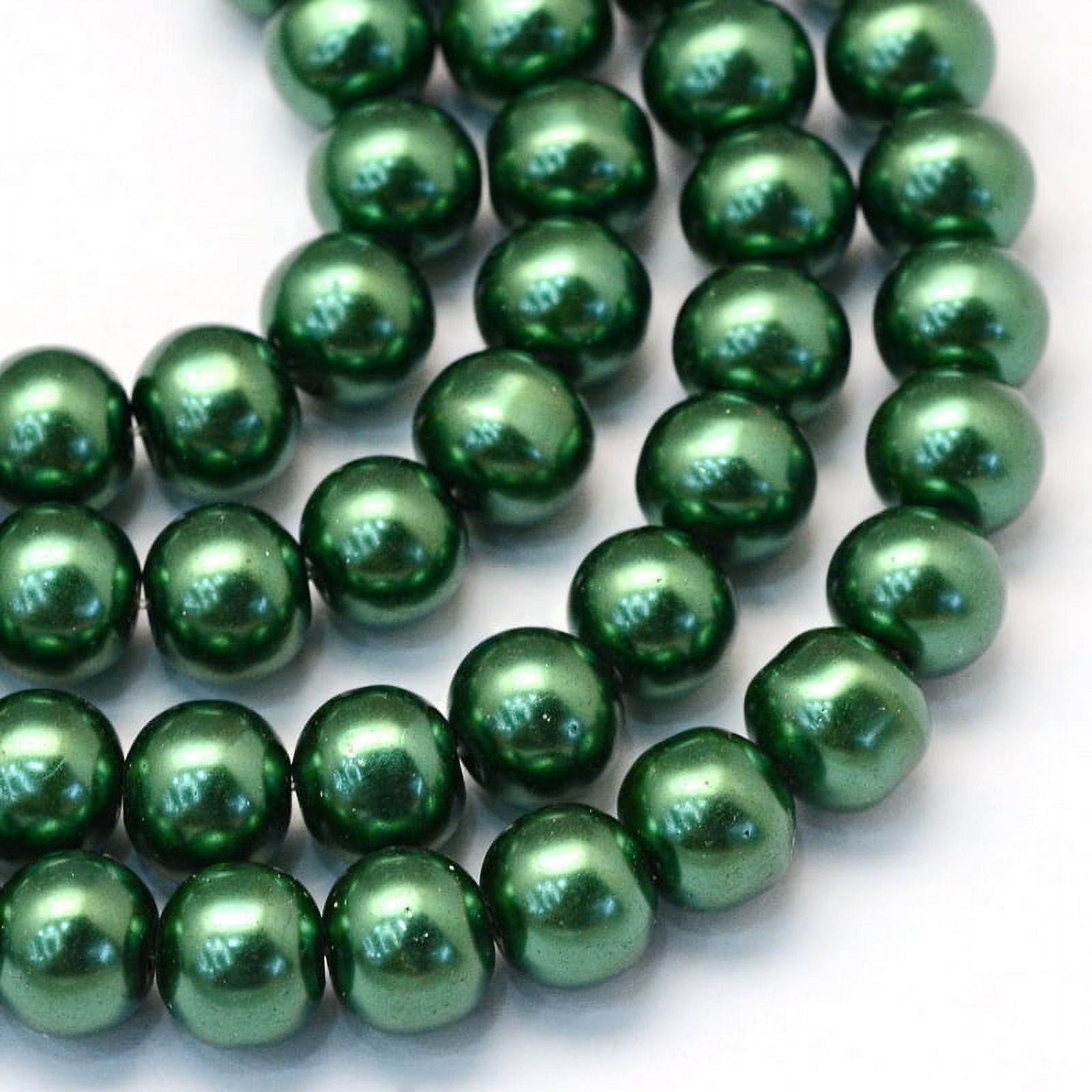 Jade Green Pearl Czech Round Glass Imitation Pearls In 8mm 10mm 12mm Traditional Crystal Nacre Pearls