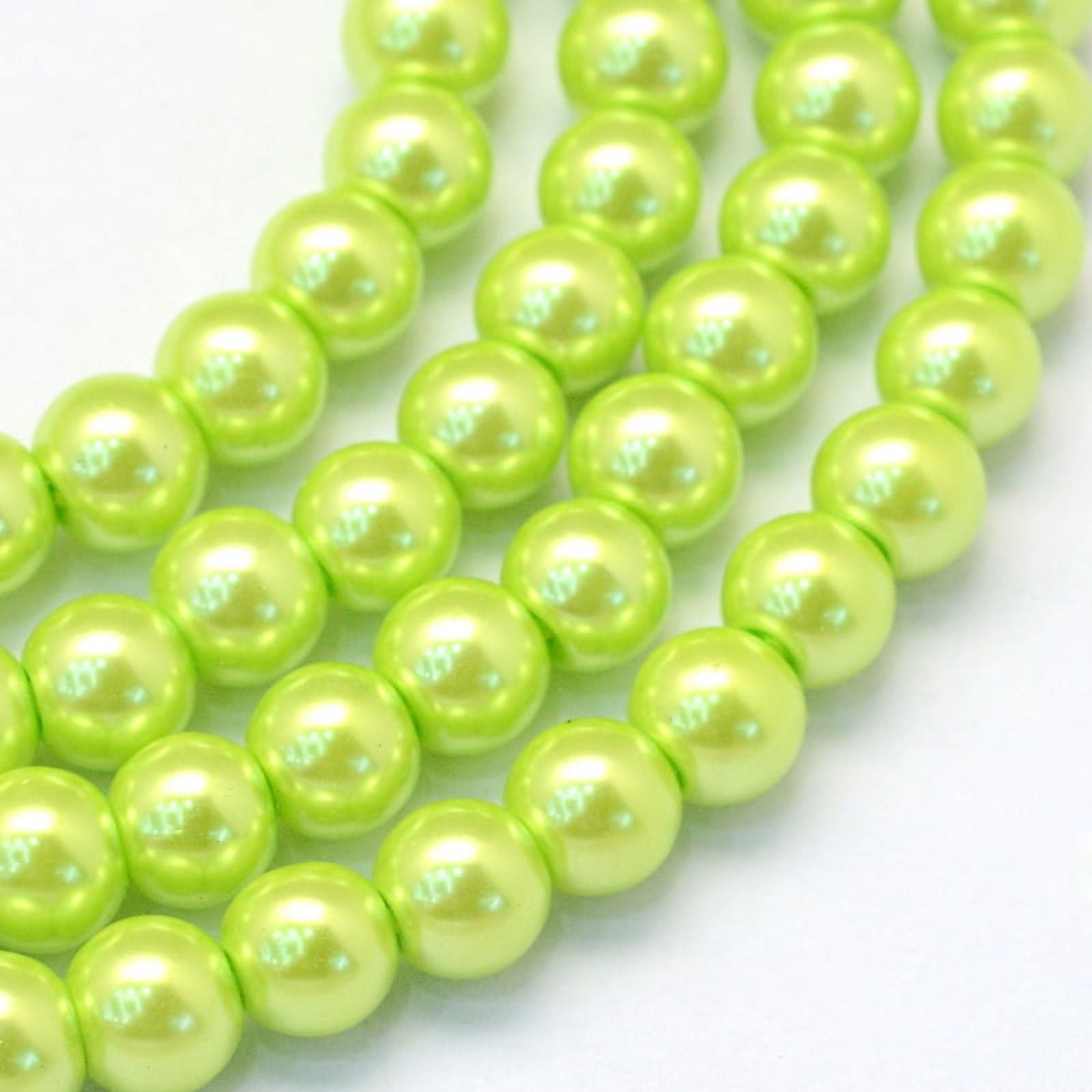 Baking Painted Pearlized Glass Pearl Round Bead Strands Green Yellow 4~5mm Hole: 1mm 200~210pcs/strand 31.4 inch diy