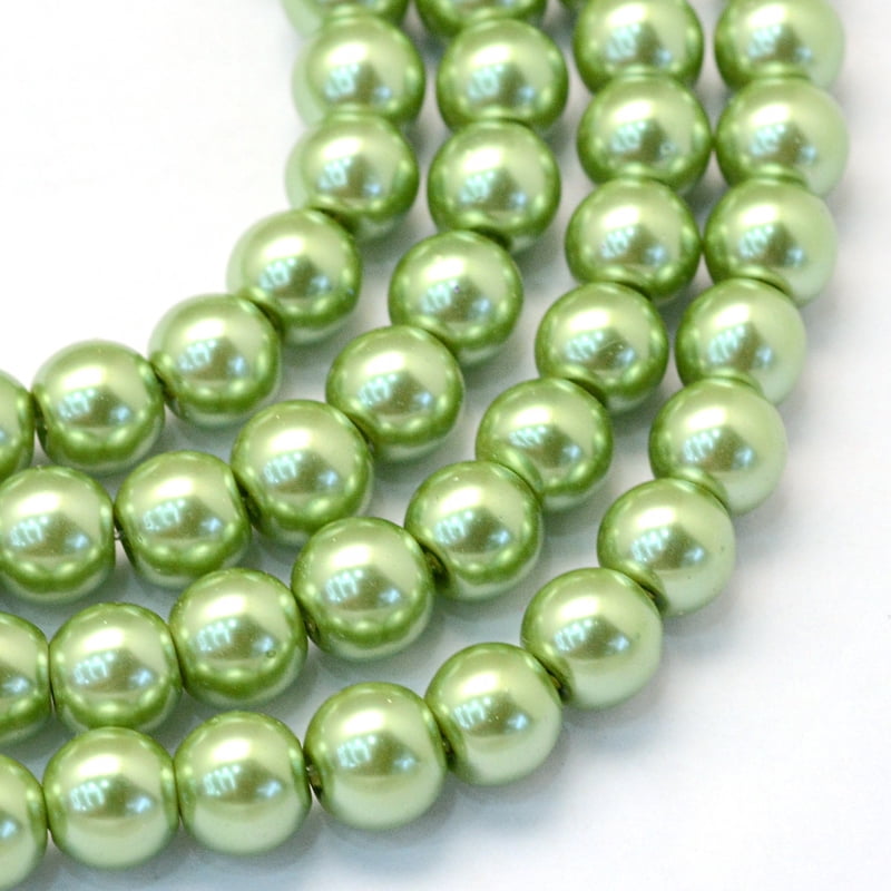 Baking Painted Pearlized Glass Pearl Round Bead Strands Lime Green 4~5mm Hole: 1mm about 200~210pcs/strand 31.4 inch