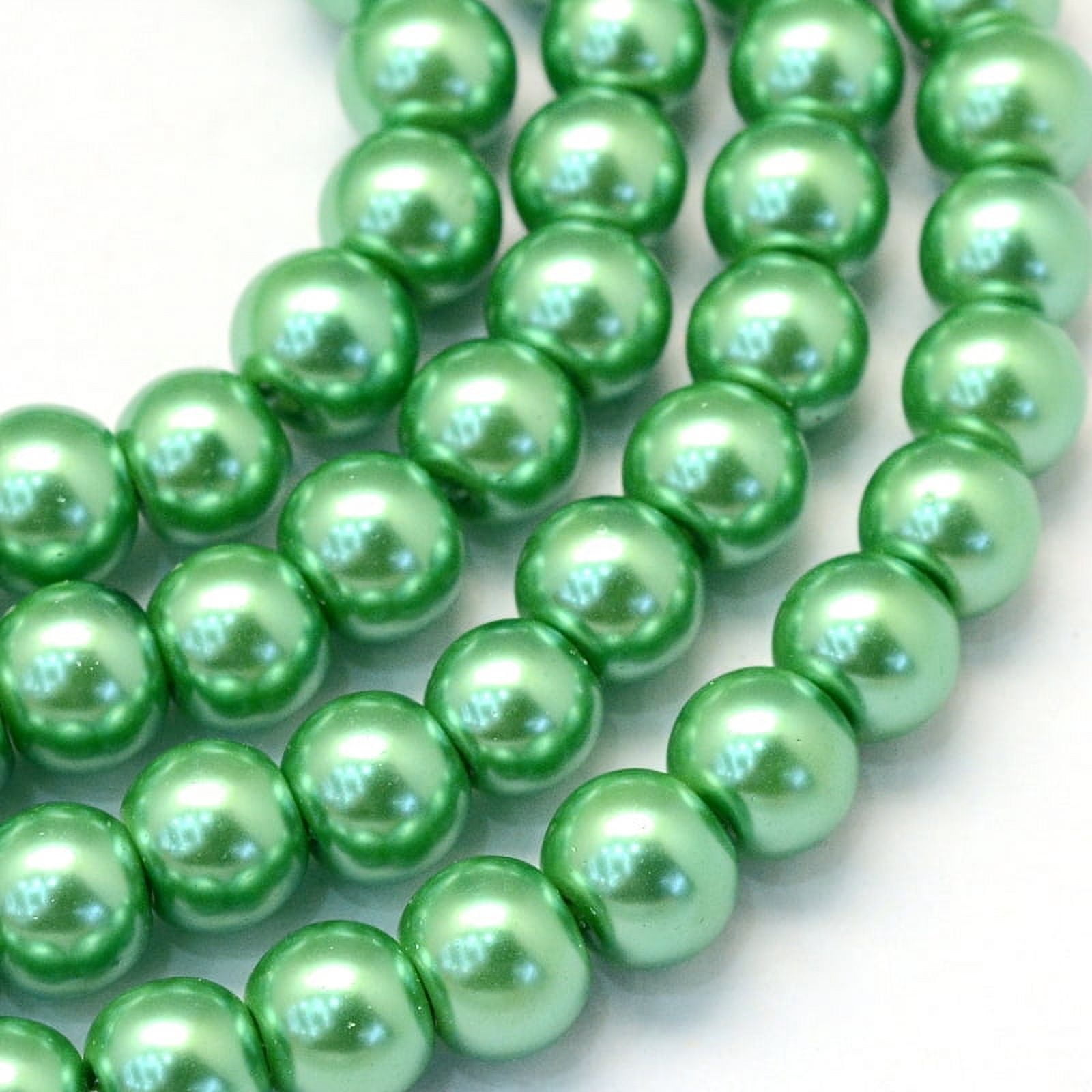 Baking Painted Pearlized Glass Pearl Round Bead Strands Medium Sea Green 6~7mm Hole: 1mm about 135~140pcs/strand 31.4 inch
