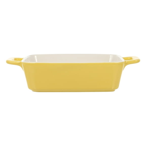 MEIBUTYUP Yellow Ceramic Baking Tray with Ergonomic Design, Microwave and Oven , Non-Stick Bakeware