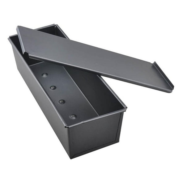 Raindrops Black Metal Loaf Pan with Lid for Baking Homemade Bread and Toast, Non-Stick 1 Pc