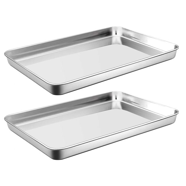 Baking Pan Sheet Tray Toaster Oven Cake Cookie Steel Stainless Dish