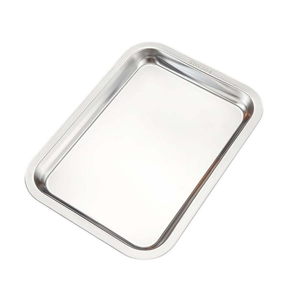 Baking Pan Tray Cookie Sheet Rectangular Decorative Mirrored Platter Food Serving Tray for Food Festival Family Gathering Buffet 27cmx20cmx2.5cm