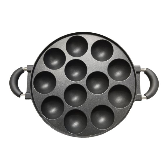 Baking Pan for Takoyaki Aluminum Takoyaki Pan 7-hole Baking Mold for Cake Pops Egg Pancakes Non-stick Easy Release Quick Versatile Kitchen Tool