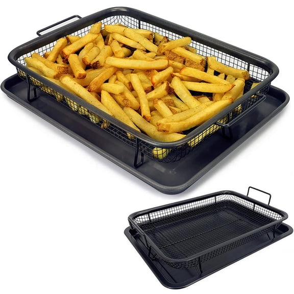 Baking Pan with Wire Rack, Multipurpose Baking Tray & Cooling Rack for Oven, 12.8 x 9.45 Inch