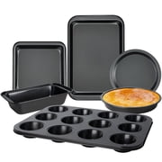 Baking Pans Set, 6-Piece Nonstick Bakeware Set with Cake Pan, Loaf Pan, Cookie Sheet, Kitchen Cookware Pan Baking Sheet Set for Oven Baking Supplies