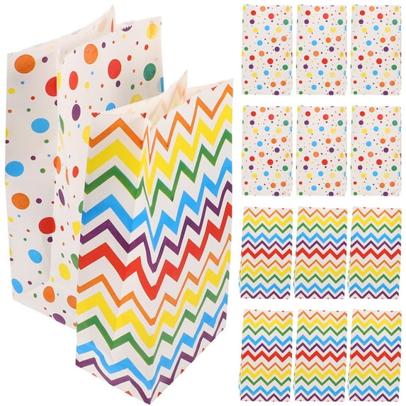 Raindrops Kraft Paper Candy Bags with Dots, Small Item Holders, 20pcs, and Packaging