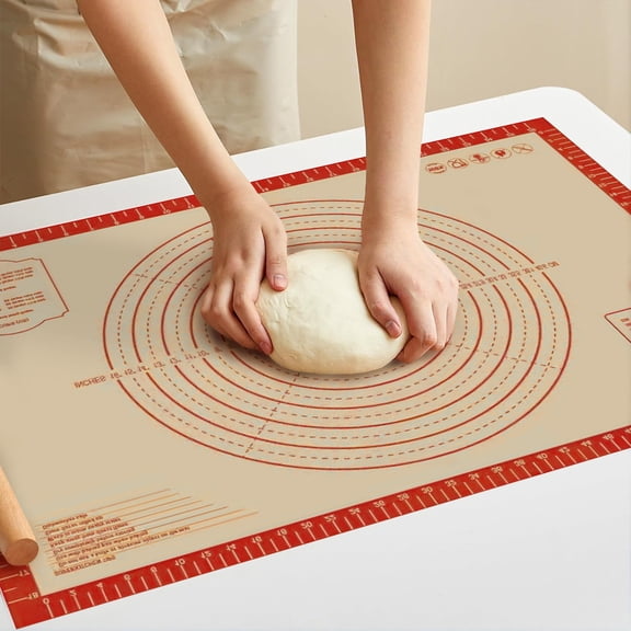 Baking Pastry Dough Mat - 28x20Inch Extra Large Cookie Bread Rolling Mats Sheet, Nonstick Kitchen Counter Kneading Board, Thick Reusable Pie Cookies Pizza Fondant Making Matt with Measurement