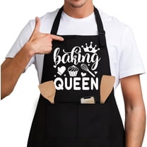 Baking Queen,Funny Chef Apron,Funny Apron cooking for Women with 2 Tool Pockets,Adjustable Straps,Waterproof and OilProof,Cooking Baking Apron,Kitchen Gift for Women,Bake Lover Gift