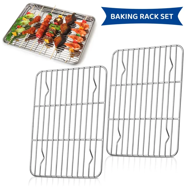 Baking Rack Cooking Rack Set of 2, Cooking Mesh Shelf, Oven Rack for