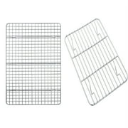Baking Rack Cooking Rack Set of 2 - 15.4" x 11.5" Stainless Steel Wire and Grids Cooling Drying Roasting Rack, Fits Half Sheet Cookie Pans, Commercial Quality, Oven & Dishwasher Safe