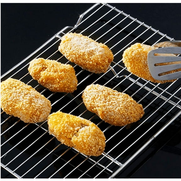 Baking Rack Cooking Rack Set of 2-9.7''x7.3'', Stainless Steel Wire Cooling Drying Roasting Rack, Fits Half Sheet Cookie Pans, Commercial Quality, Oven & Dishwasher Safe