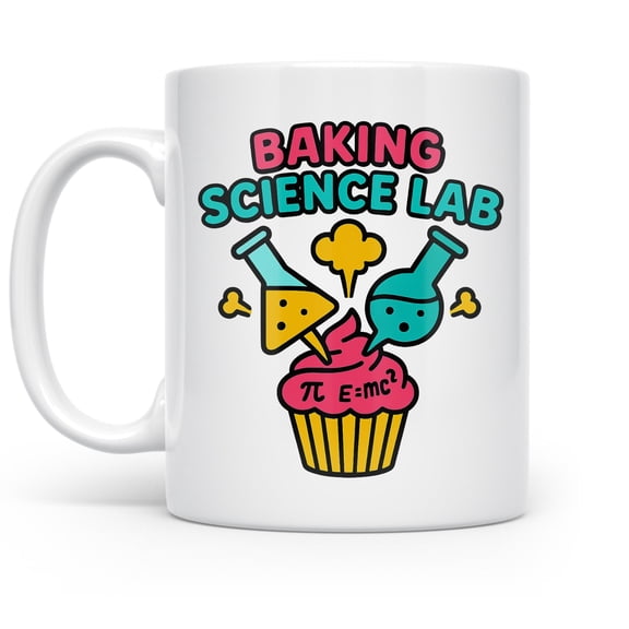 Baking Science 11 oz Coffee Mug - Whimsical Kitchen Decor Accent White Ceramic Gift