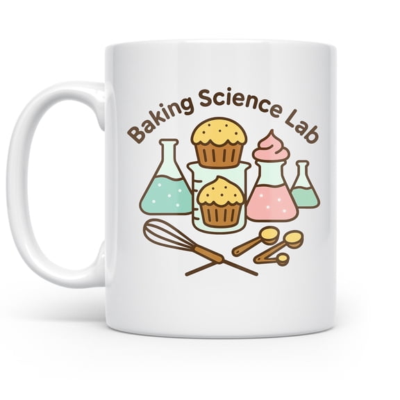 Baking Science, 11oz mug for pastry lovers and chemistry enthusiasts with playful blueprint art