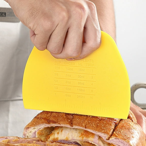 Baking Scraper Knife, Plastic Scraper Blade, Multi-purpose Tool, Measuring Marks, Easy Clean, Home Bakers, Cake Buns Pancakes, Scraper Blade Cutter TOPLIU