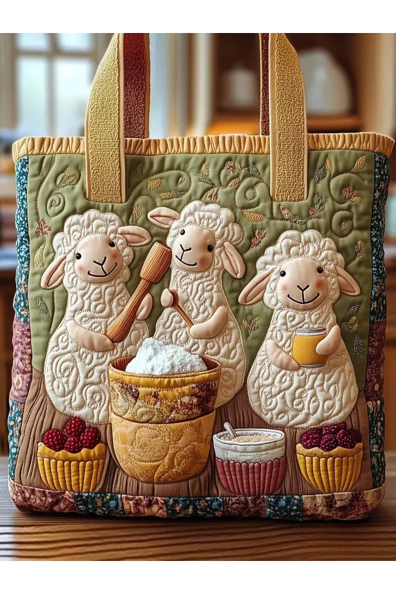 Baking Sheep Quilted Tote Bag