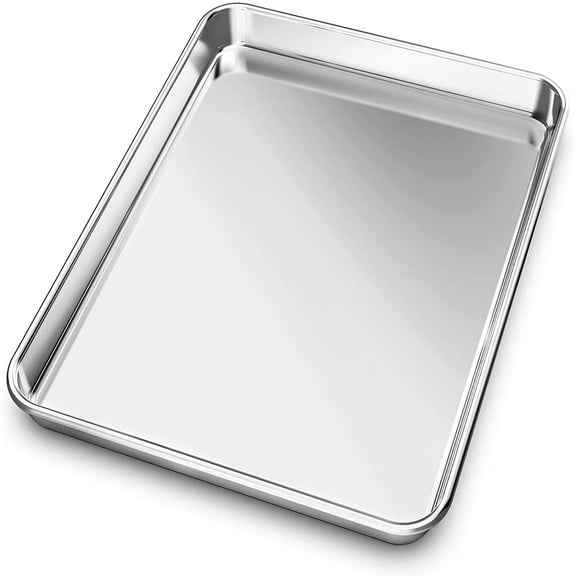 Baking Sheet, 10’’ x 7’’ x 1’’ Stainless Steel Cookie Sheet,Half Baking Pans for Oven, Baking Sheet Pan for Kitchen Restaurant Easy Clean & Dishwasher Safe, Heavy Duty & Sturdy