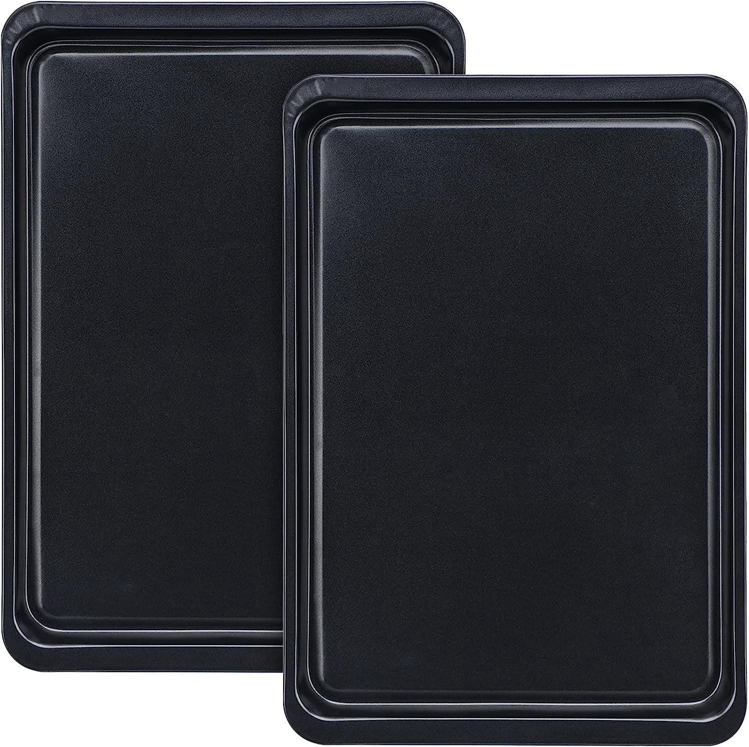 Baking Sheet 2 Pack, 10x14.6 Inch Cookie Sheet Nonstick Carbon Steel Baking Sheet for Oven Pans Baking Tray Cooking Sheets Black