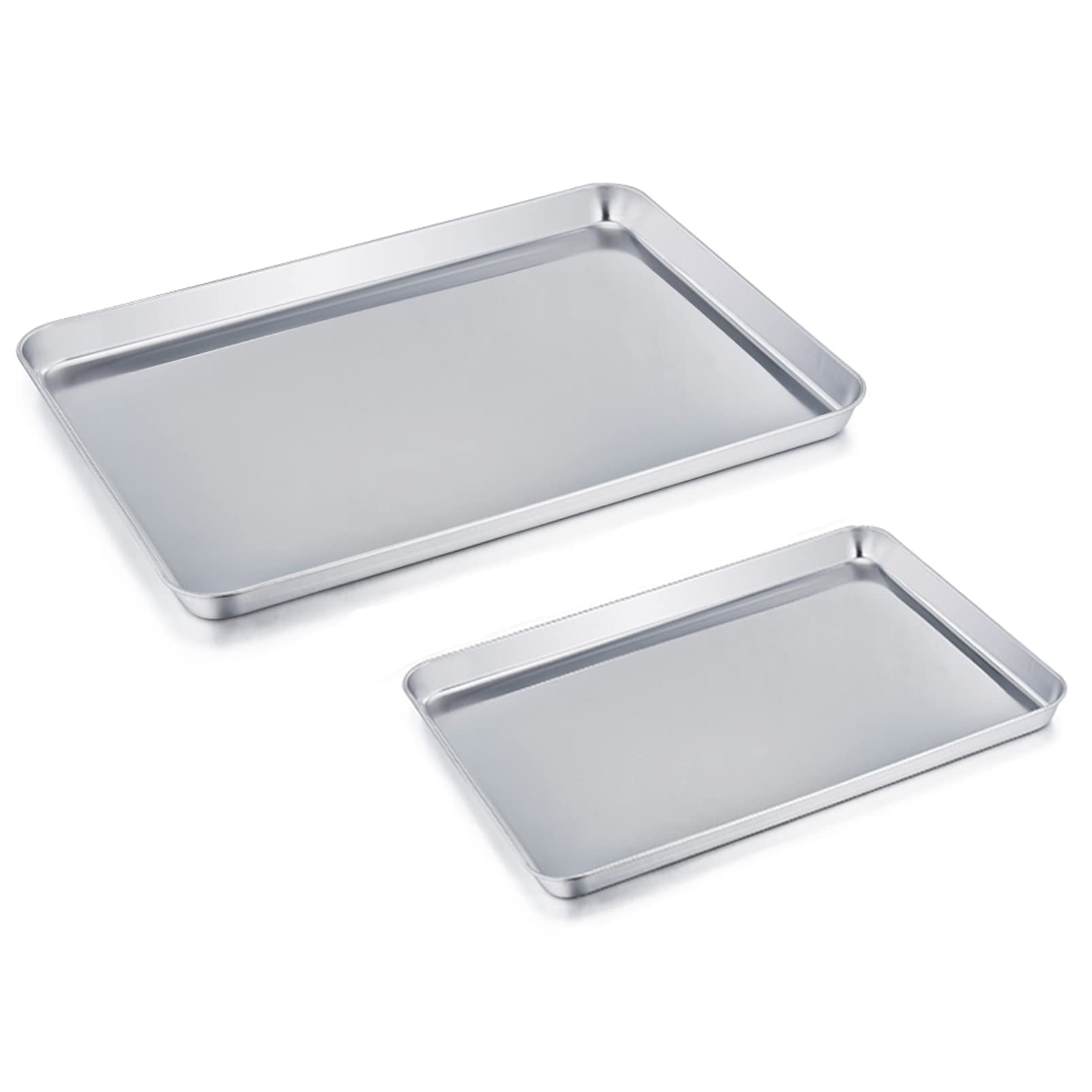 Stainless Steel Baking Sheet Set of 2, Multi-Use Oven Baking Trays