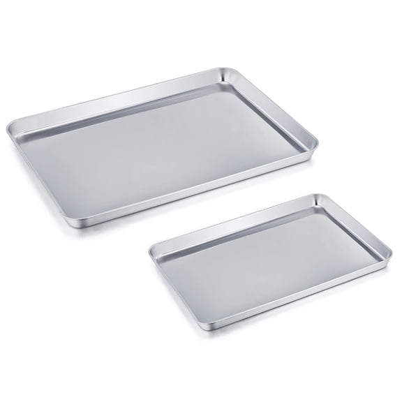 Stainless Steel Baking Sheet Set of 2, Multi-Use Oven Baking Trays