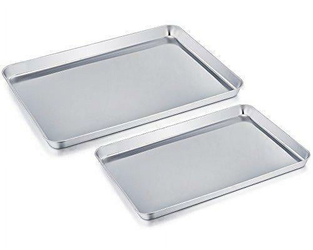 Baking Sheet Cookie Sheet Set of 2, Pure Stainless Steel baking Pan Tray