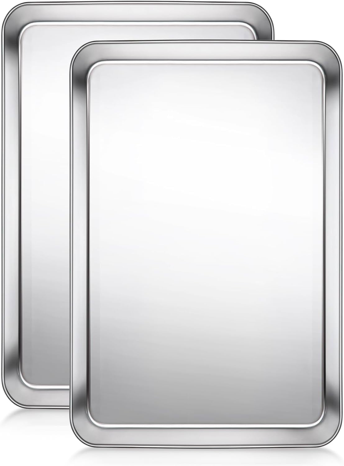 Terlulu Baking Sheet, Cookie Stainless Steel Pan, 2 Piece-16''x 12'' x 1'', Sheet Pan for Oven, Jelly Roll Tray Baking&Roasting, Nonstick&Nontoxic&Easy Clean