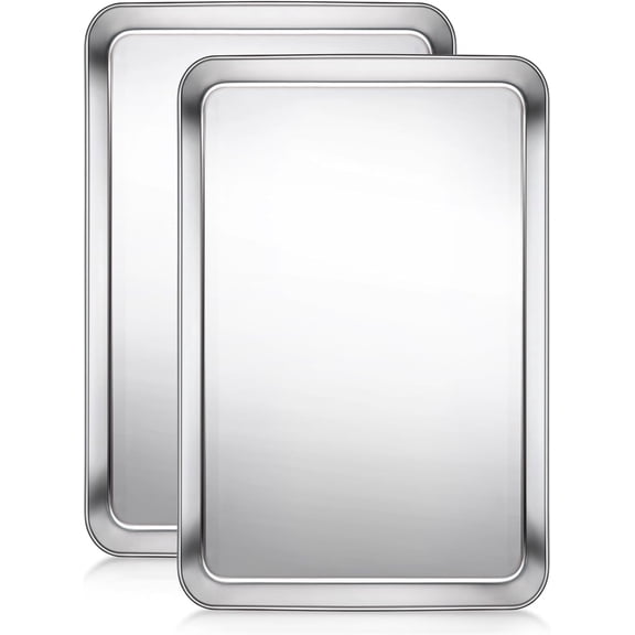 Terlulu Baking Sheet, Cookie Stainless Steel Pan, 2 Piece-16''x 12'' x 1'', Sheet Pan for Oven, Jelly Roll Tray Baking&Roasting, Nonstick&Nontoxic&Easy Clean