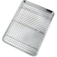 thumbnail image 1 of Baking Sheet with Cooling Rack Set(1 Pan+1 Rack) 16'', Stainless Steel Baking Pan with Wire Rack, Heavy Jelly Roll Sheet Pan&Bacon Rack for Oven Cooking, Cookie Sheet, 16 x 12 x 1 Inch, 1 of 7