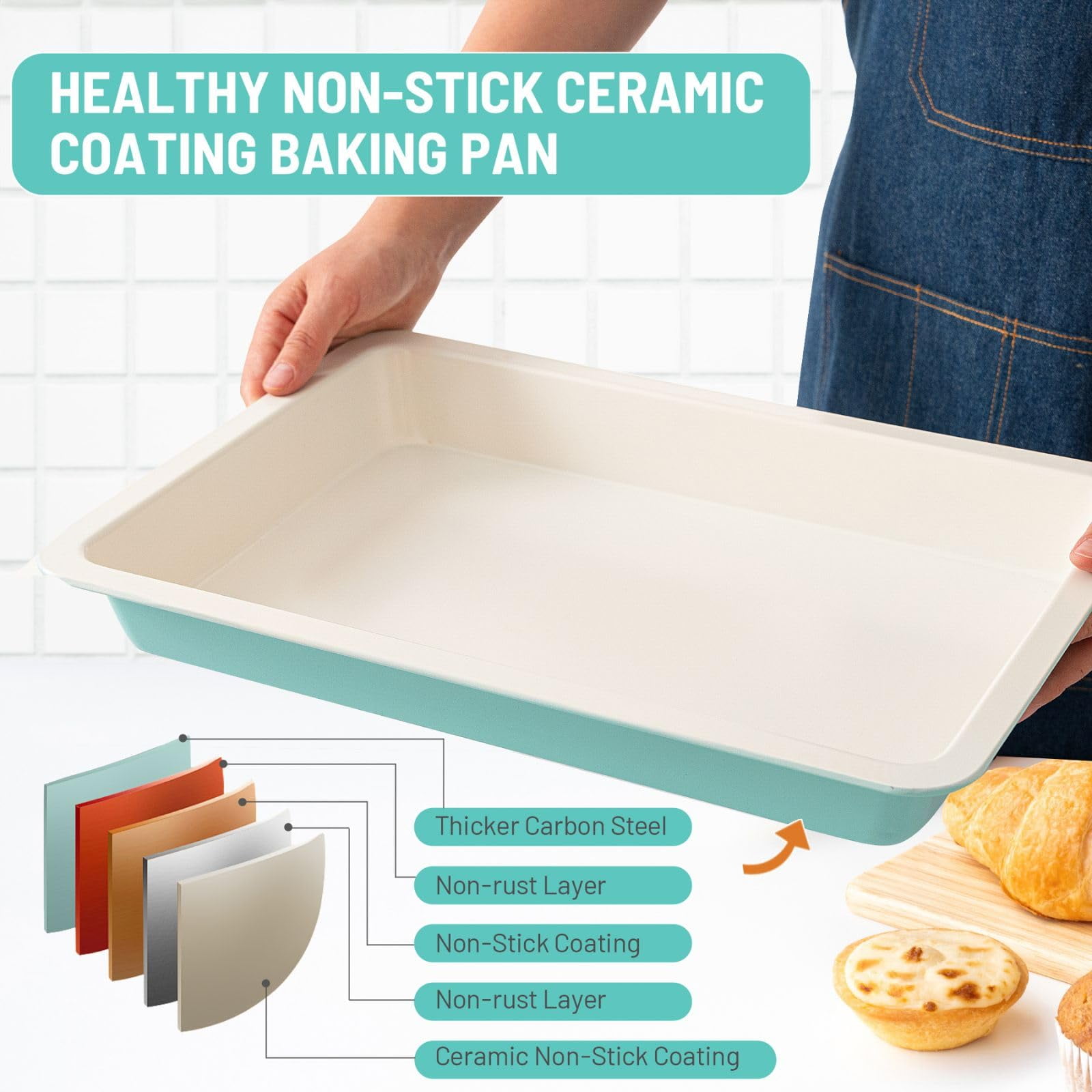12x17 Nonstick Baking Sheets Baking With Lid, 17inch*12inch Non