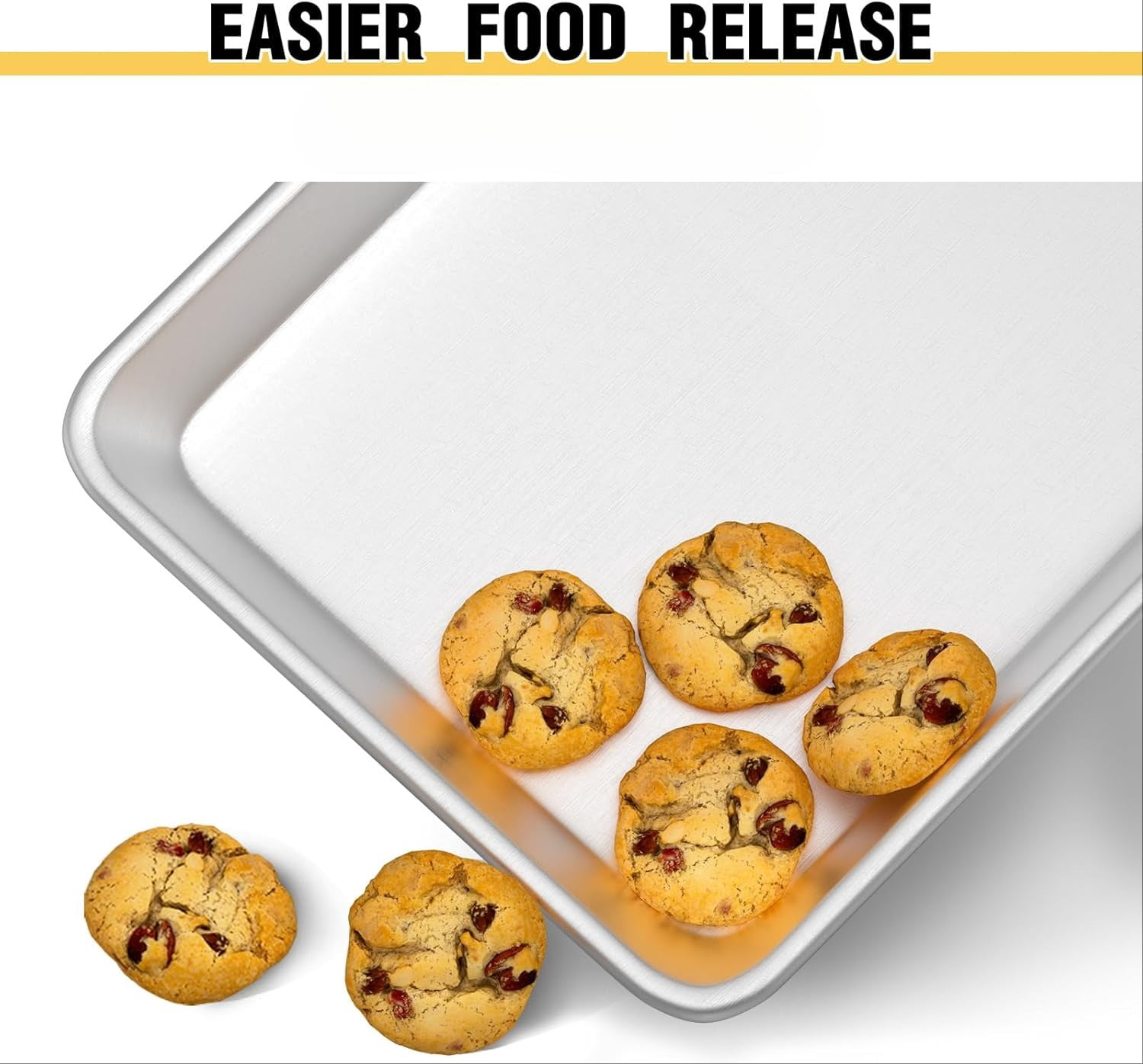 Baking Sheet Pan Set of 3, Commercial Quality Aluminum Cookie Sheets ...