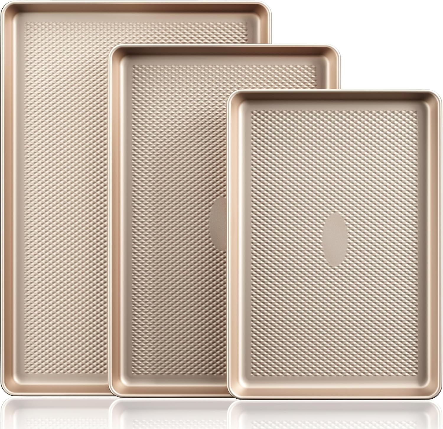 Champagne Gold Nonstick Carbon Steel Baking Sheet Pan Set