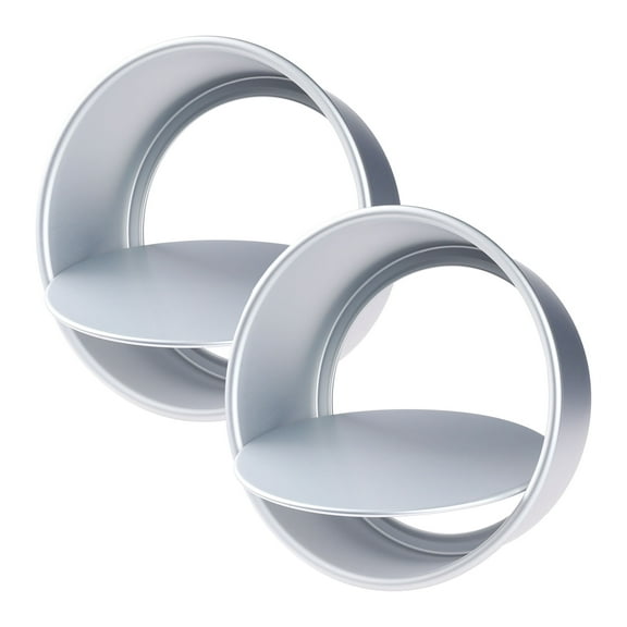 Baking Sheet Pan Set of 2, Warp-Resistant Nonstick Round Cake Pan, Thick Sheet Pans for Baking, Cookie Sheets for Oven Cooking Silver 8.6*7.4*3in